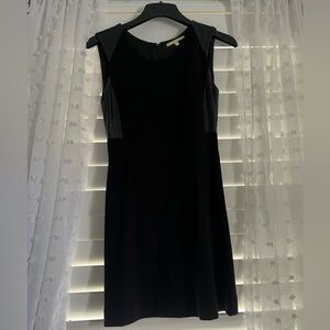 Gianni Bini Black Leather / Suede Business Mini Dress